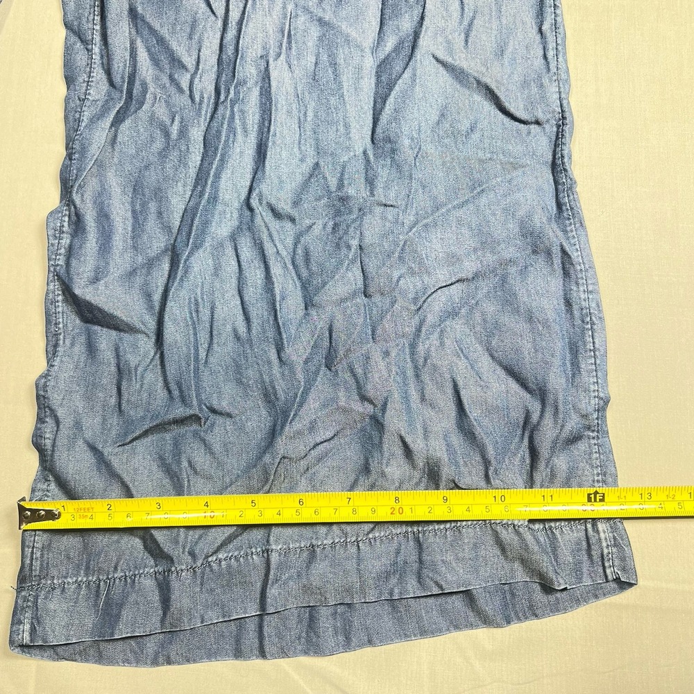 Women's Cortefiel Wide Leg Denim Pant Mid Rise Relaxed Hip & Thigh Blue Size 12 - Picture 7 of 8